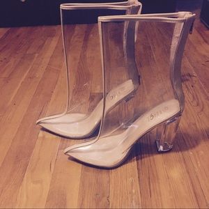 Trendy clear ankle booties !!!!